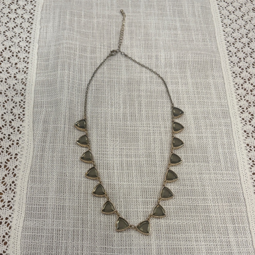 Gold Tone and Black Triangle Necklace